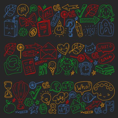 Küçük çocuklarda vektör kalıbı. Anaokulu. Hayal gücü. Yaratıcılık. Çal.