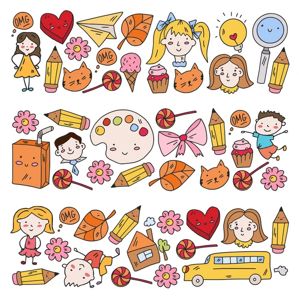 Creatividad e imaginación. Ilustración vectorial. Educación infantil. — Vector de stock