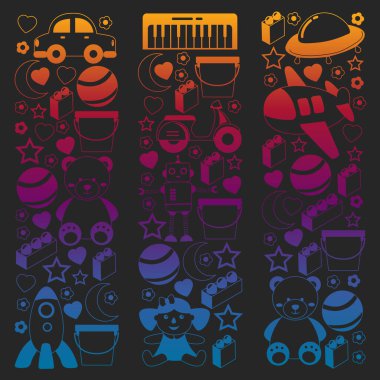 Küçük çocuklar ve oyuncaklarla anaokulu modeli. Yaratıcılık ve hayal gücü.