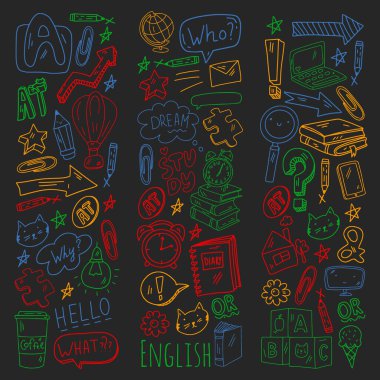 İngilizce kursu. E-öğrenme, online eğitim. İngilizce