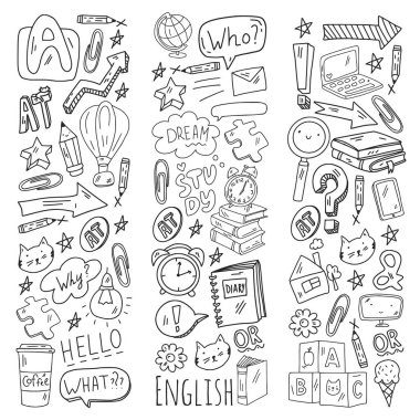 İngilizce kursu. E-öğrenme, online eğitim. İngilizce