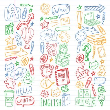 İngilizce kursu. E-öğrenme, online eğitim. İngilizce