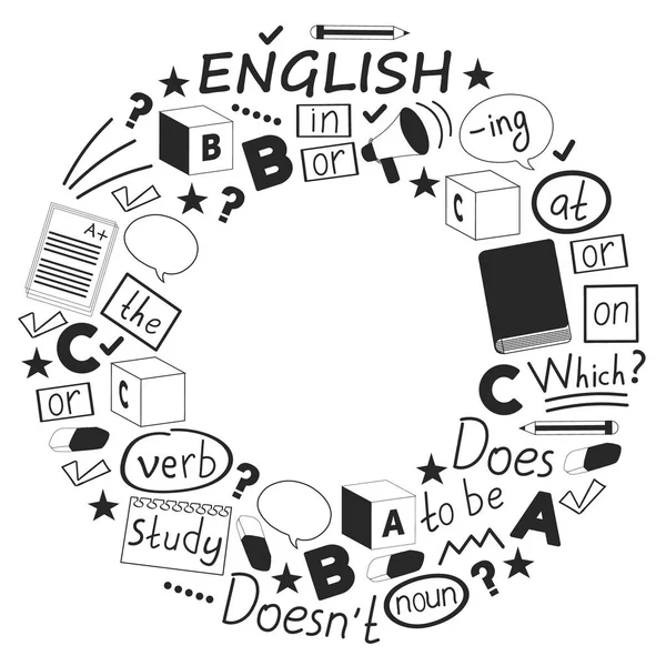 Junge Kinder. Schulkinder. Englischkurse. Englische Sprache. — Stockvektor