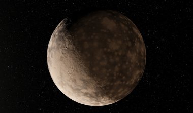 Derin uzayda fantastik ay yüzeyi