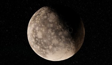 Derin uzayda fantastik ay yüzeyi