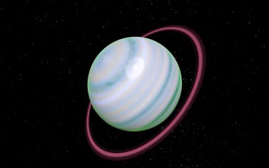 Derin uzayda fantastik Satürn gezegeni