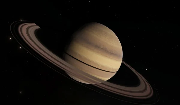 Fantástico planeta saturno en el espacio profundo — Foto de Stock