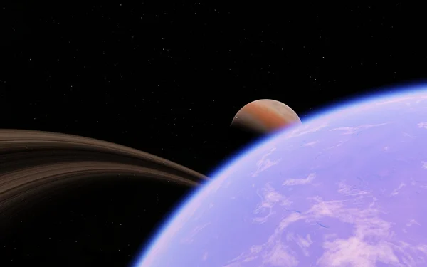 A mély űrben Szaturnusz bolygó — Stock Fotó