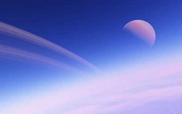Fantástico planeta saturno en el espacio profundo —  Fotos de Stock