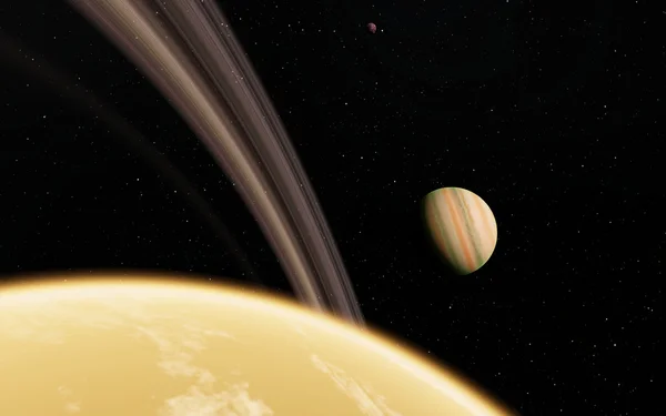 Divoká planeta saturn v hlubokém vesmíru — Stock fotografie