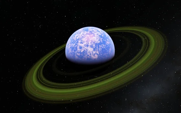 Fantástico planeta saturno no espaço profundo — Fotografia de Stock