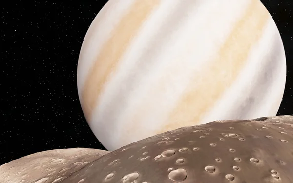 Jupiter. Abstraktní vědecké zázemí - planety a vesmíru — Stock fotografie