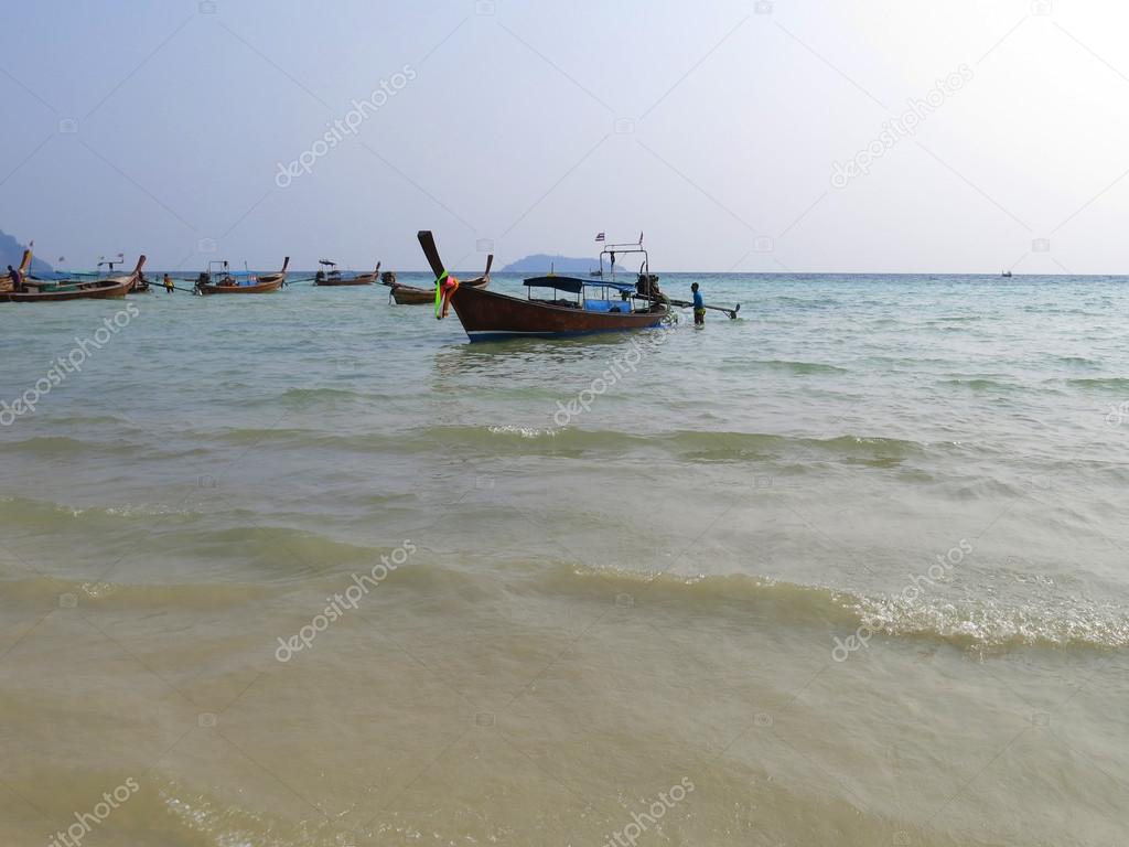 Phi Phi Island - Traditional longtail boat, Erawan Palm Resort Thailand