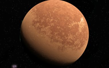 Mars bilimsel illüstrasyon - gezegen manzara