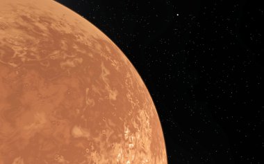 Mars bilimsel illüstrasyon - gezegen manzara