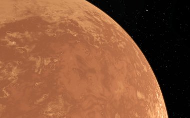 Mars bilimsel illüstrasyon - gezegen manzara