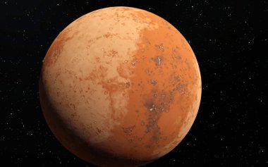 Mars bilimsel illüstrasyon - gezegen manzara