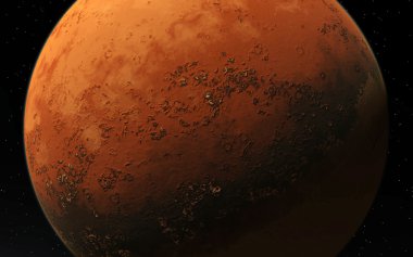 Mars bilimsel illüstrasyon - gezegen manzara