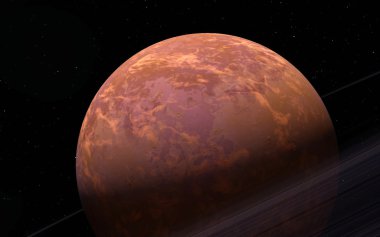 Mars bilimsel illüstrasyon - gezegen manzara