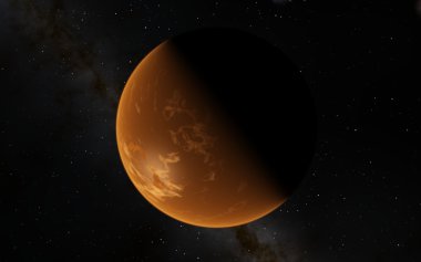 Mars bilimsel illüstrasyon - gezegen manzara