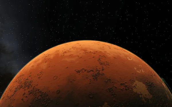 Mars vetenskaplig illustration - planetariska landskap — Stockfoto