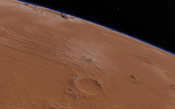 Марс Наукова ілюстрація - планетарний пейзаж — стокове фото