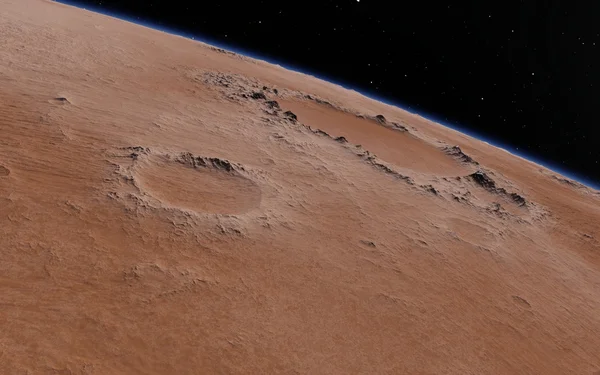 Marte Ilustración científica - paisaje planetario —  Fotos de Stock