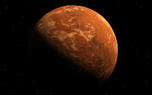 Mars wissenschaftliche Illustration - Planetenlandschaft — Stockfoto
