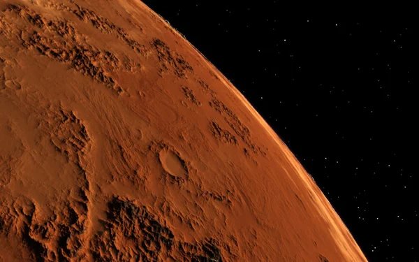 Mars bilimsel illüstrasyon - gezegen manzara