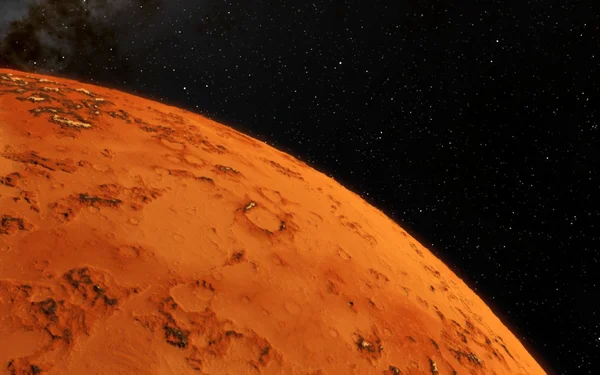 Mars bilimsel illüstrasyon - gezegen manzara