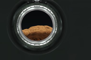 Ay, Mars yabancı gezegenin peyzaj.