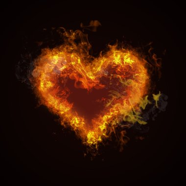 Hot fire heart burning clipart