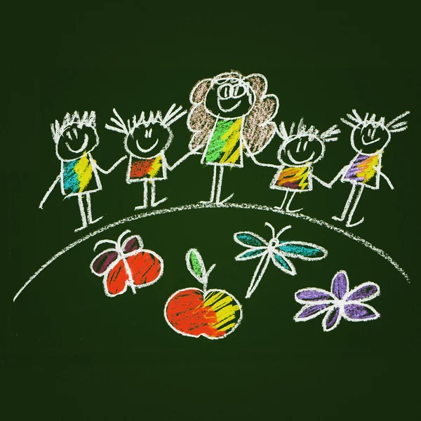 Imagen colorida con niños felices — Foto de Stock