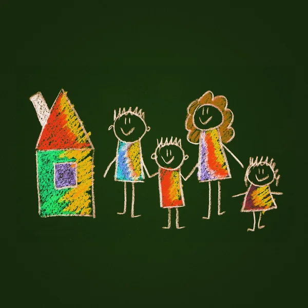 Colorful picture of happy family. — Stock Photo, Image