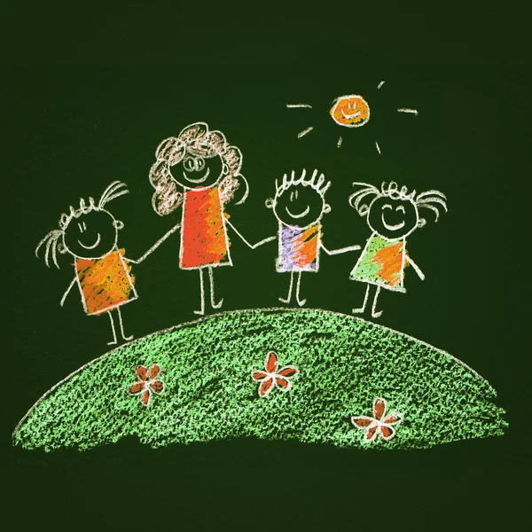 Immagine colorata con bambini felici — Foto Stock