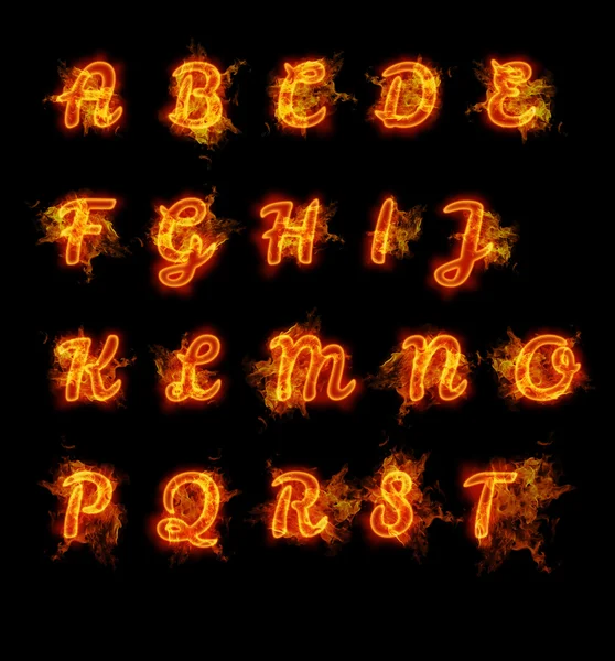 Fire font collection — Stock Photo, Image