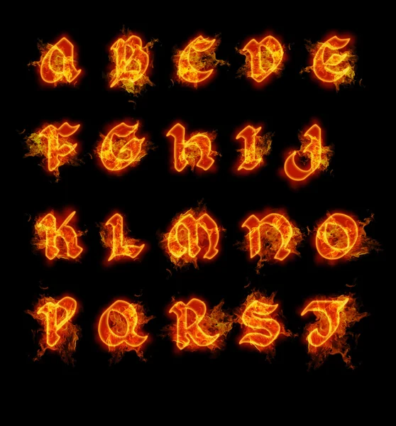 Fire font collection — Stock Photo, Image