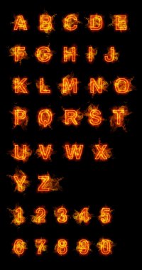 Yangın font koleksiyonu.