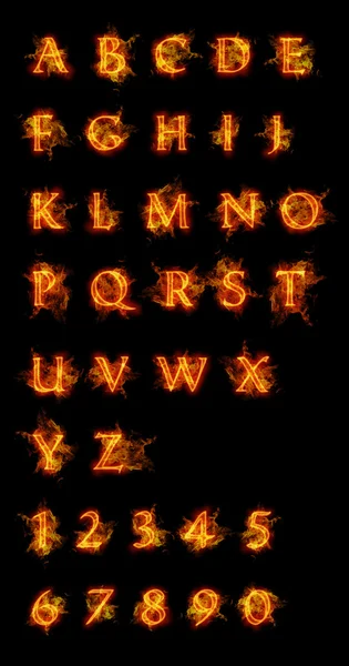 Сбор огненных шрифтов . — стоковое фото