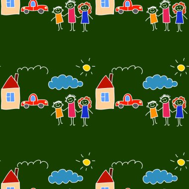 Yazı tahtası üzerinde renkli seamless modeli.