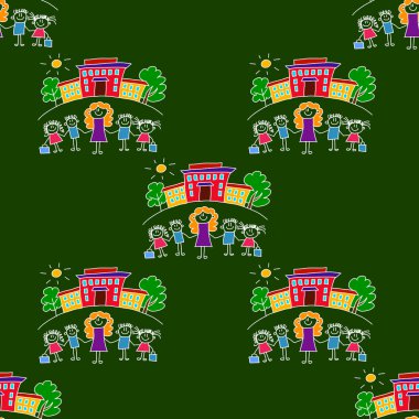 Yazı tahtası üzerinde renkli seamless modeli.