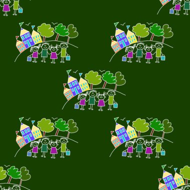 Yazı tahtası üzerinde renkli seamless modeli.