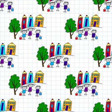 Kesintisiz renkli vektör desen