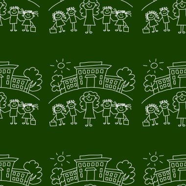 Yazı tahtası. Okul. Sorunsuz vektör desen