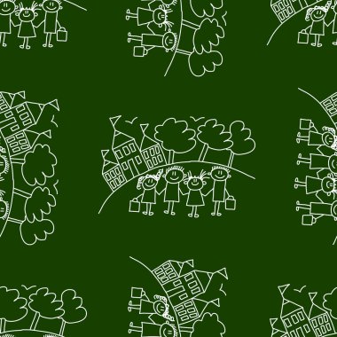 Yazı tahtası. Okul. Sorunsuz vektör desen