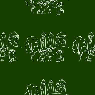 Yazı tahtası. Okul. Sorunsuz vektör desen