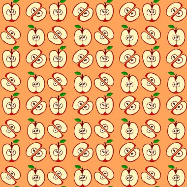 Kırmızı elma ile vektör seamless modeli 