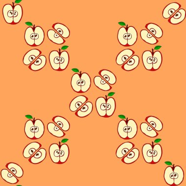 Kırmızı elma ile vektör seamless modeli 