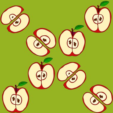 Kırmızı elma ile vektör seamless modeli 