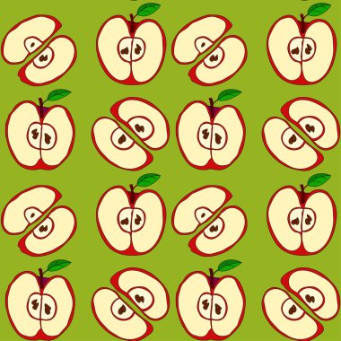Kırmızı elma ile vektör seamless modeli 